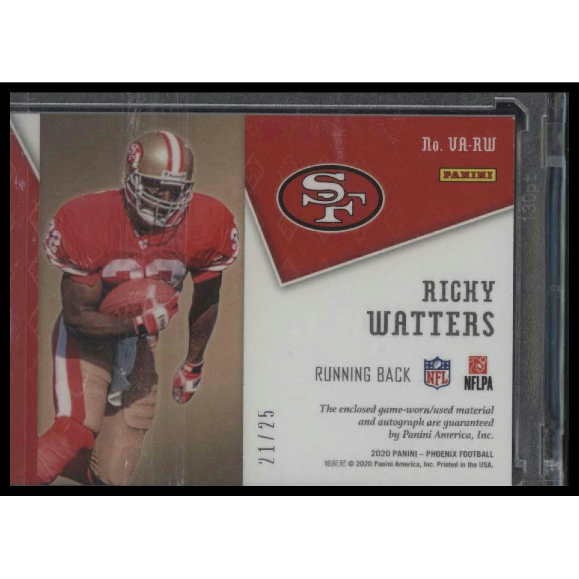 2020 Panini Phoenix #VA-RW Ricky Watters Veteran Autograph Materials Green #/25