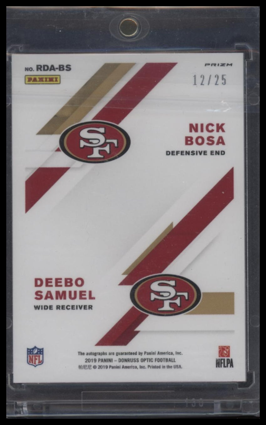 2019 Donruss Optic #RDA-BS Nick Bosa / Deebo Samuel Rookie Dual Autographs #/25