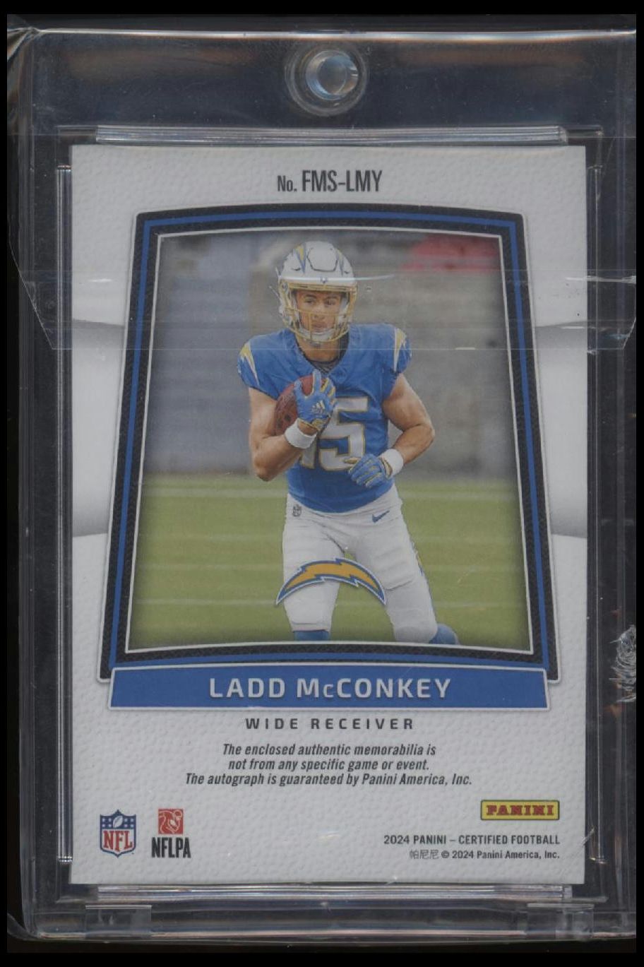 2024 Panini Certified #FMS-LMY Ladd McConkey Red #/199
