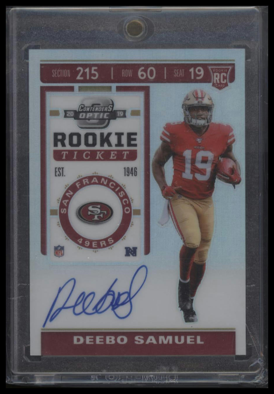 2019 Panini Contenders Optic #111 Deebo Samuel Silver Prizm Auto