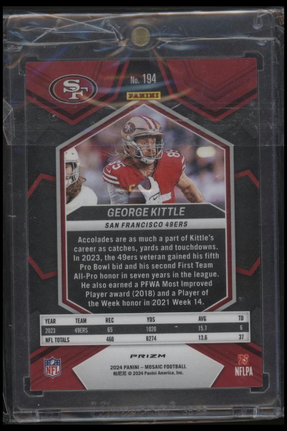 2024 Panini Mosaic #194 George Kittle Honeycomb
