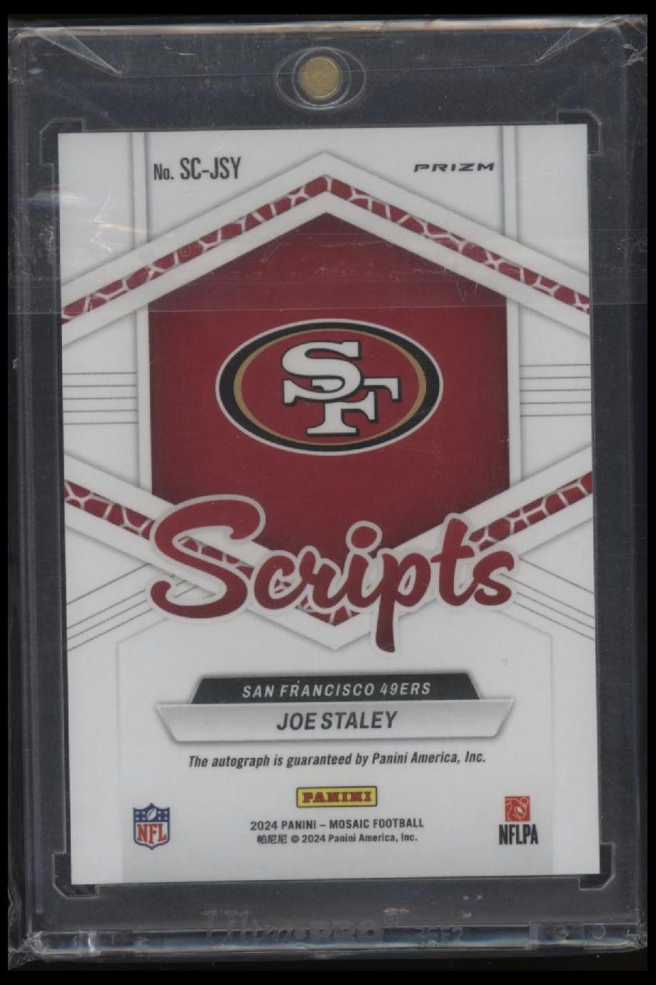 2024 Panini Mosaic #SC-JSY Joe Staley Scripts