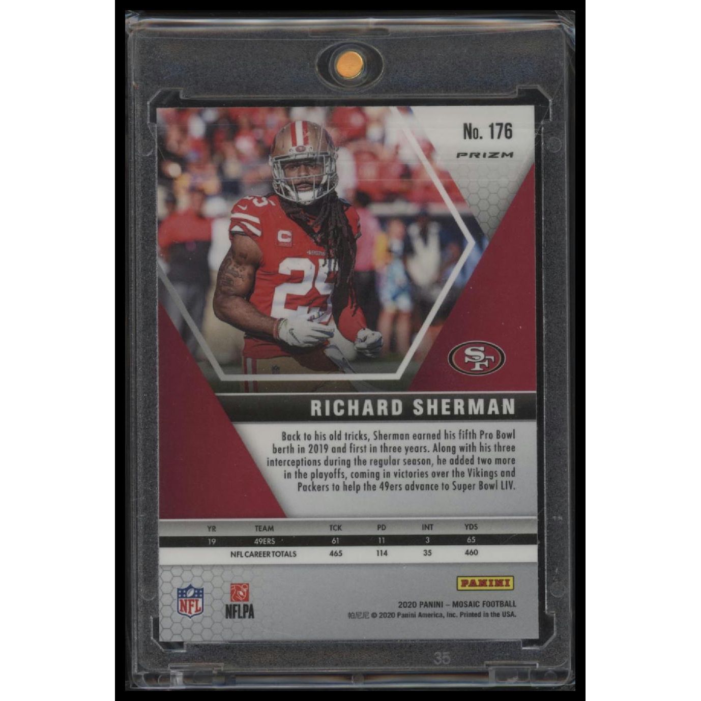 2020 Panini Mosaic #176 Richard Sherman Prizm Genesis