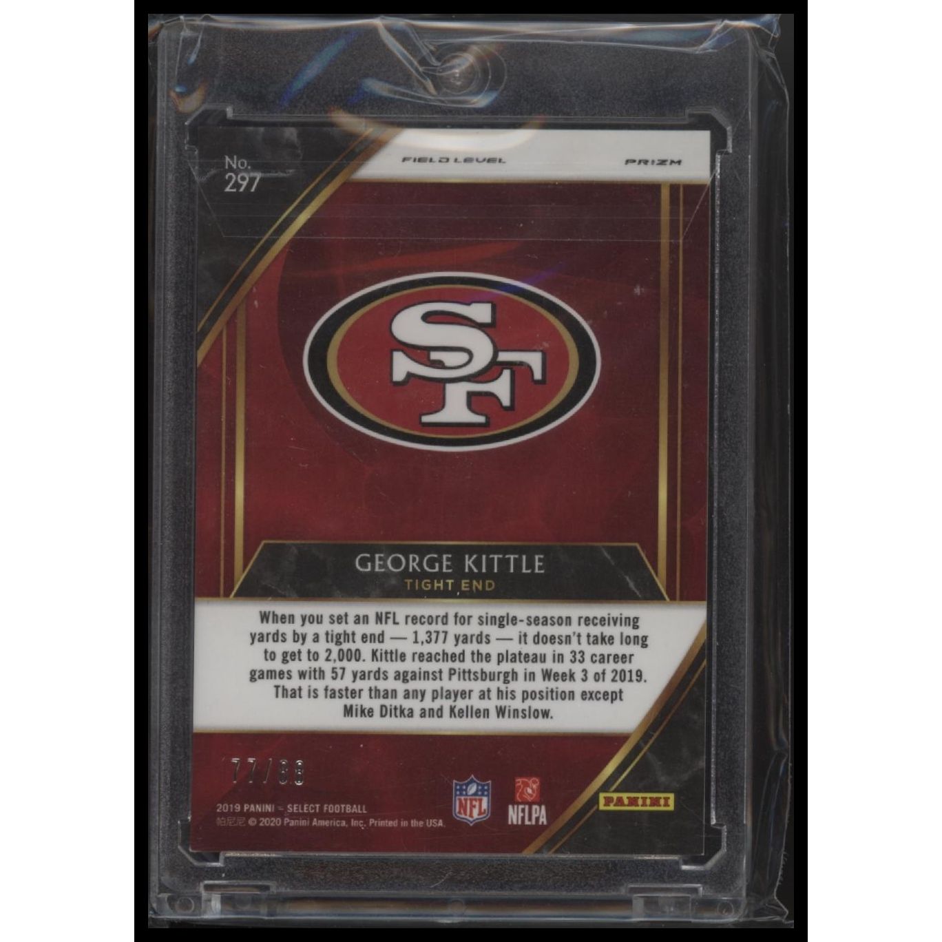 2019 Panini Select #297 George Kittle Dragon Scale Prizm #/88