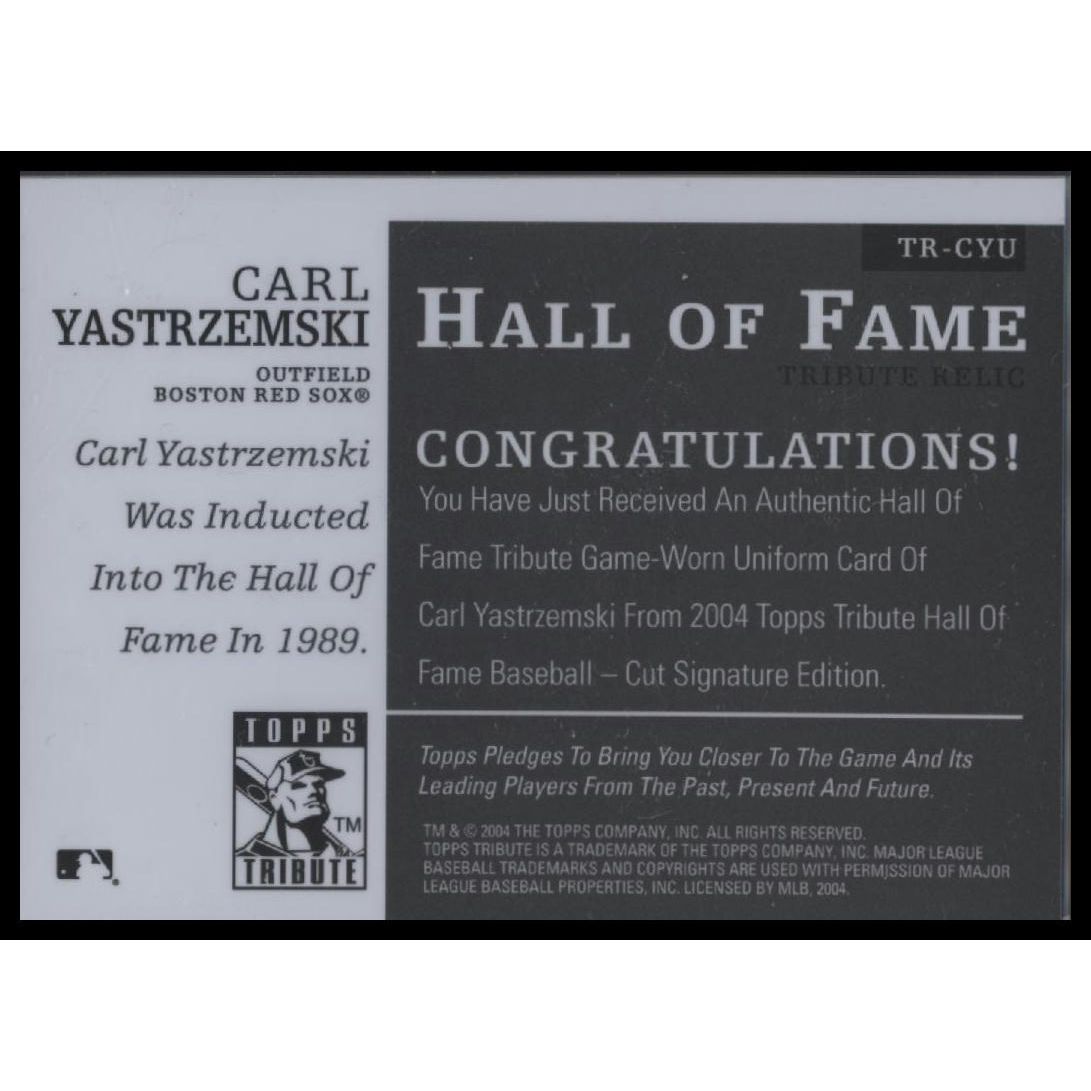 2004 Topps Tribute HOF #TR-CYU Carl Yastrzemski Relics
