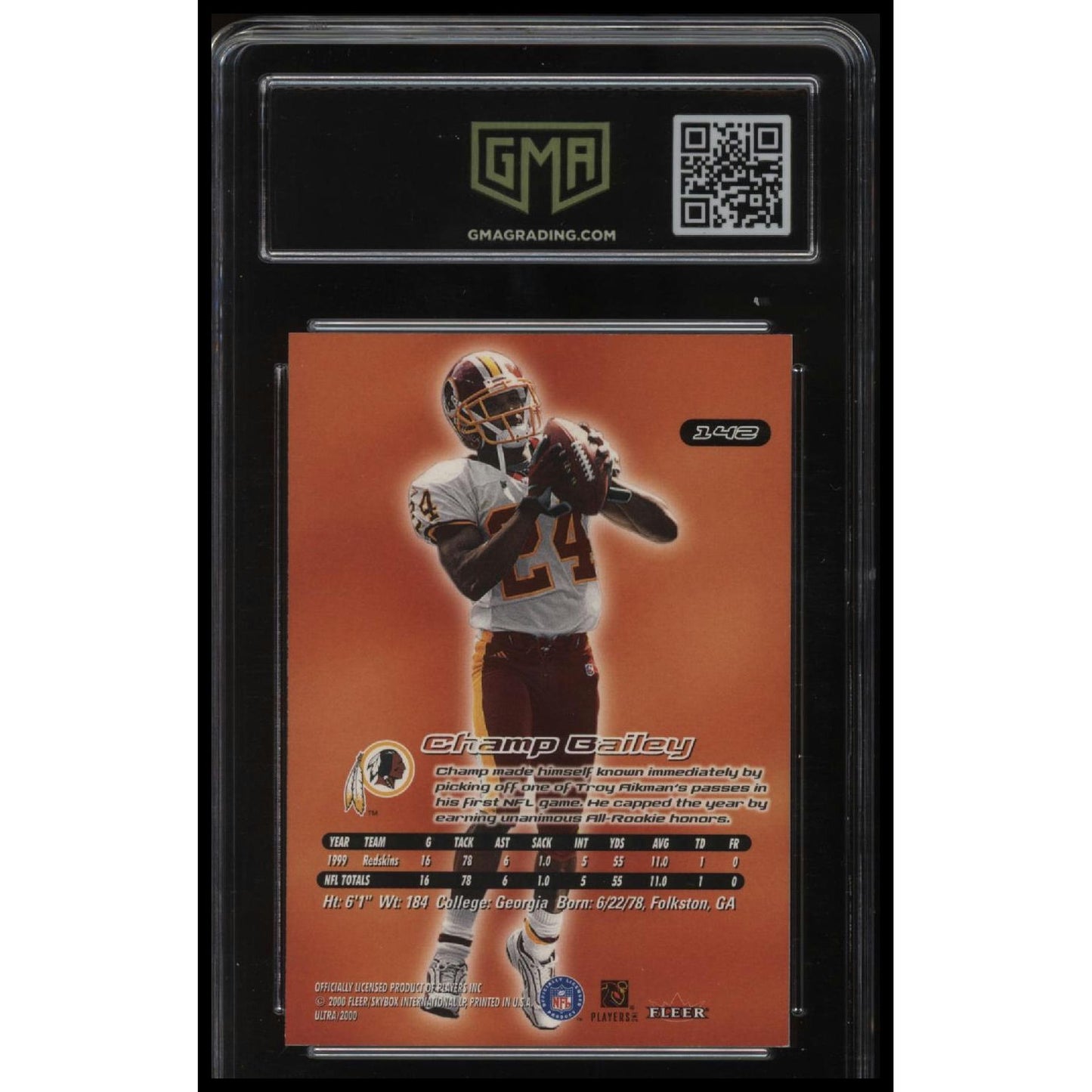 2000 Ultra #142 Champ Bailey GMA 8.5