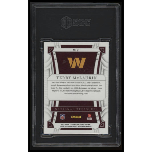 2022 Panini National Treasures #61 Terry McLaurin SGC 10 #/99