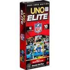 UNO Elite NFL Booster Set Plus With 40 Elite Action Cards, 2025 Core Edition (Players May Vary)