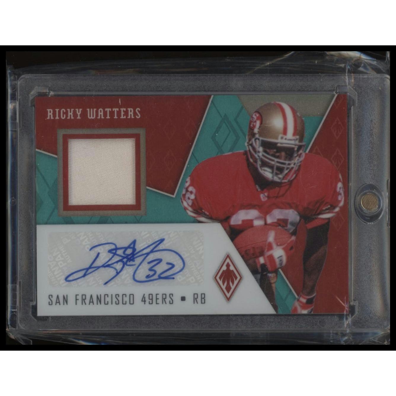 2020 Panini Phoenix #VA-RW Ricky Watters Veteran Autograph Materials Green #/25