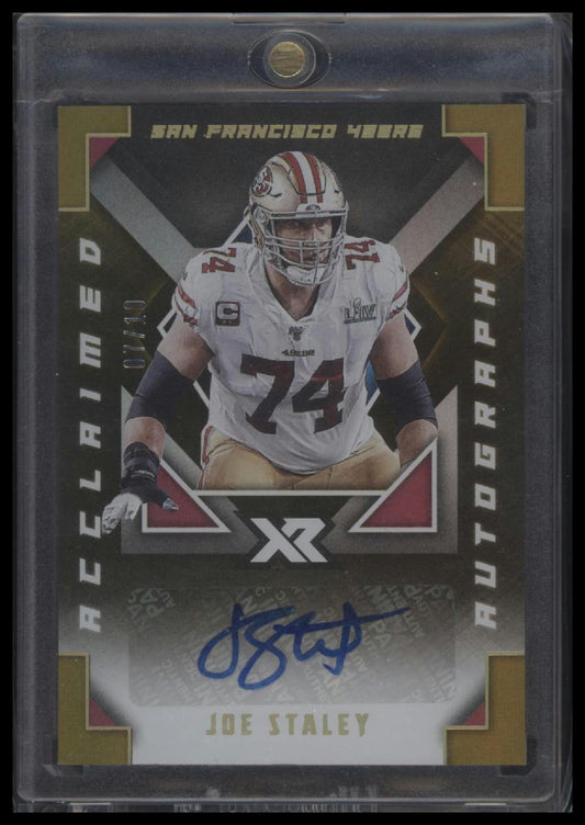 2020 Panini XR #AA-JS Joe Staley Acclaimed Autographs Gold #/10