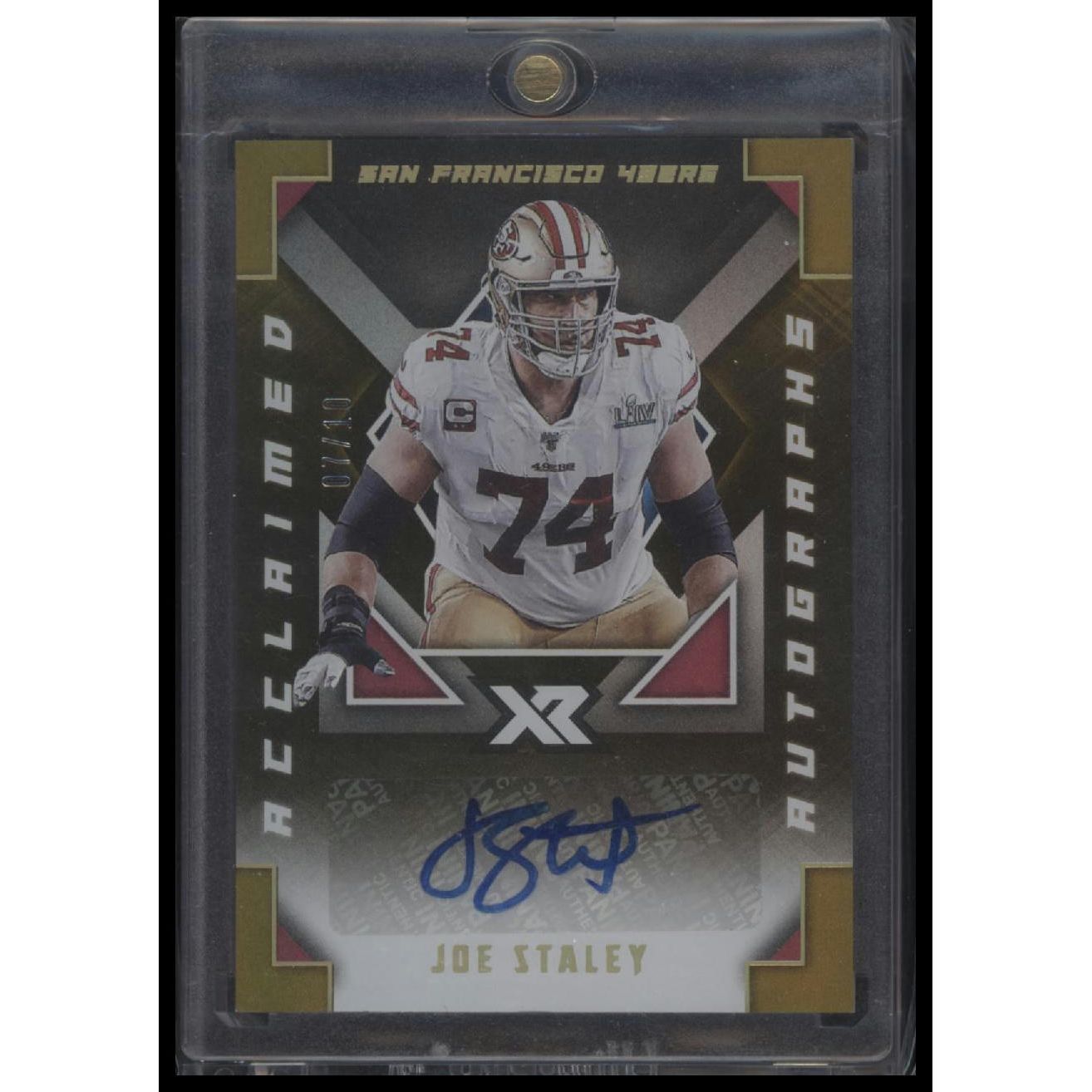 2020 Panini XR #AA-JS Joe Staley Acclaimed Autographs Gold #/10