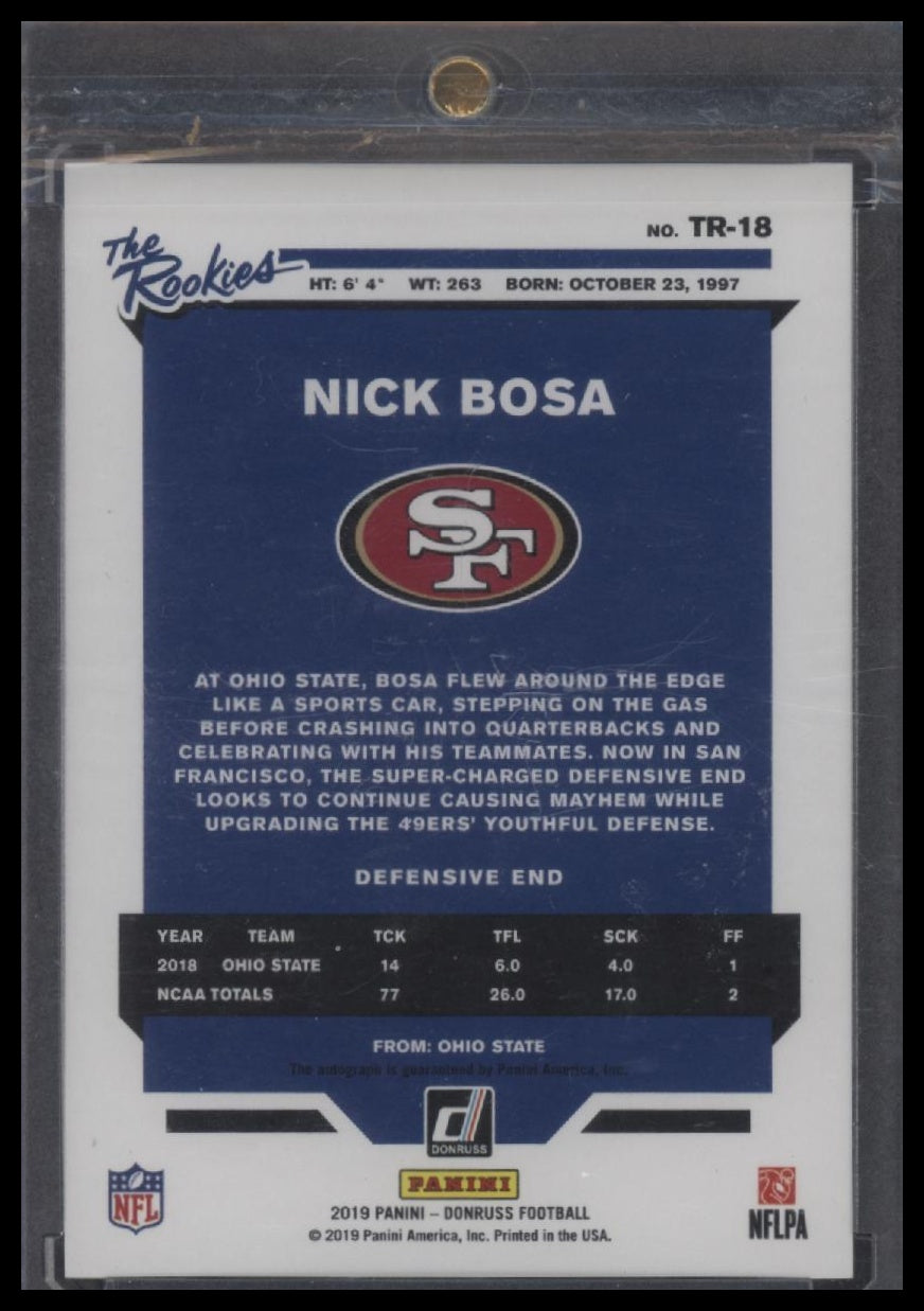 2019 Donruss #TR-18 Nick Bosa The Rookies Autographs #/199