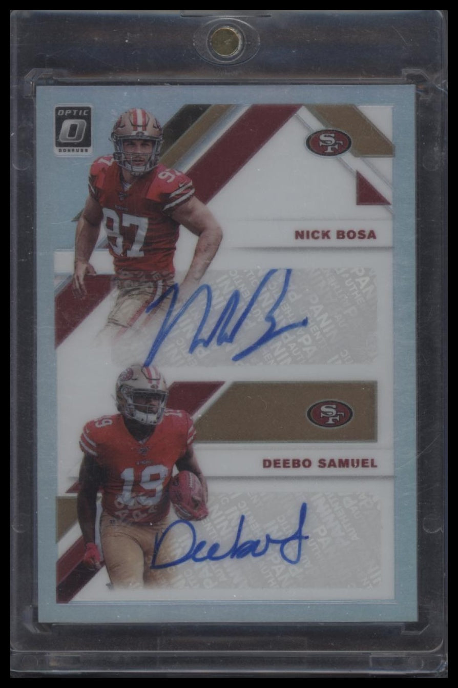 2019 Donruss Optic #RDA-BS Nick Bosa / Deebo Samuel Rookie Dual Autographs #/25