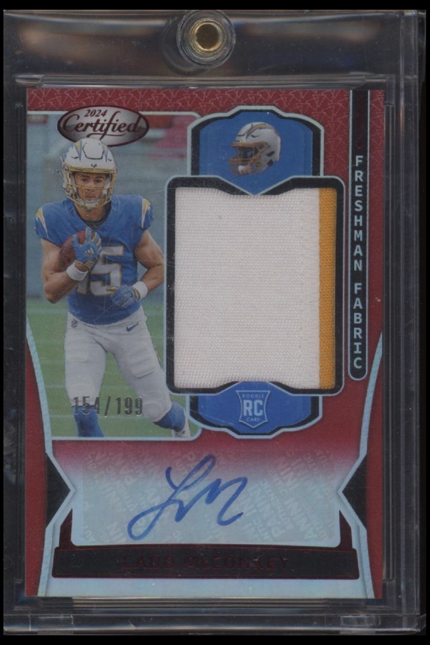 2024 Panini Certified #FMS-LMY Ladd McConkey Red #/199