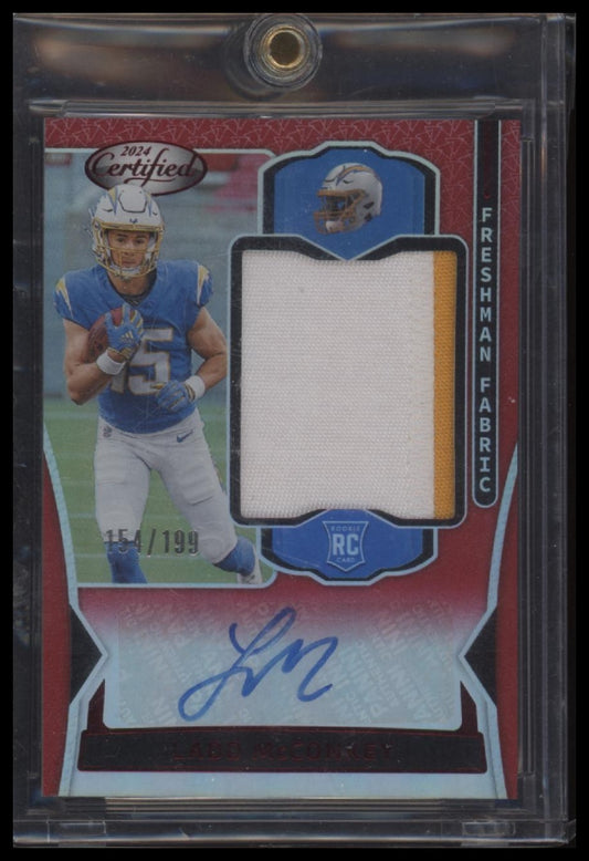 2024 Panini Certified #FMS-LMY Ladd McConkey Red #/199