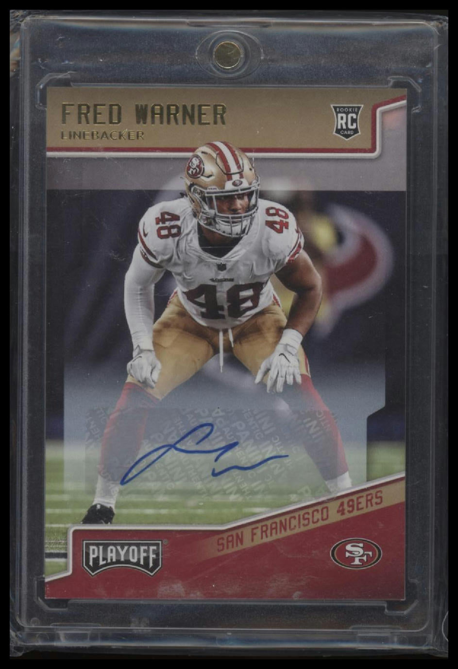 2018 Panini Playoff #295 Fred Warner Rookies Autographs Red Zone