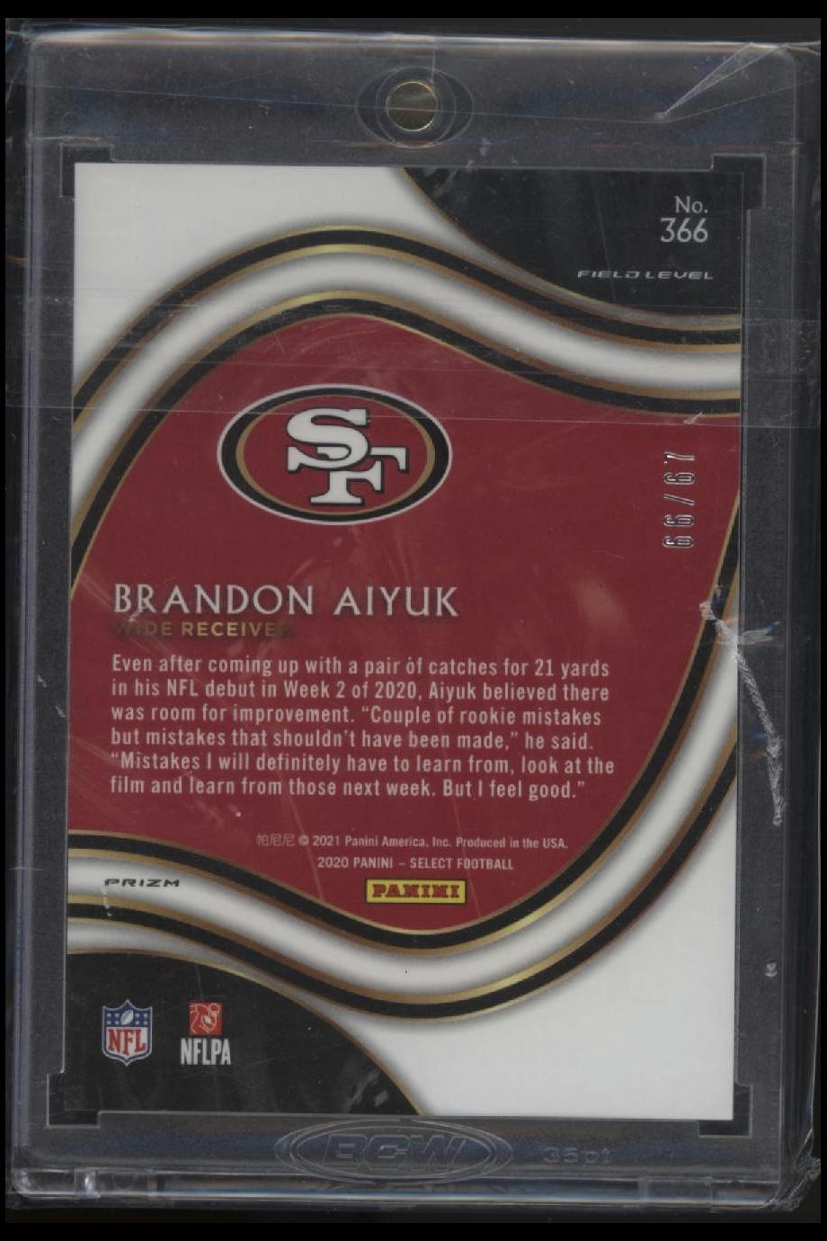 2021 Panini Select Brandon Aiyuk #366 /67 Dragon Scale