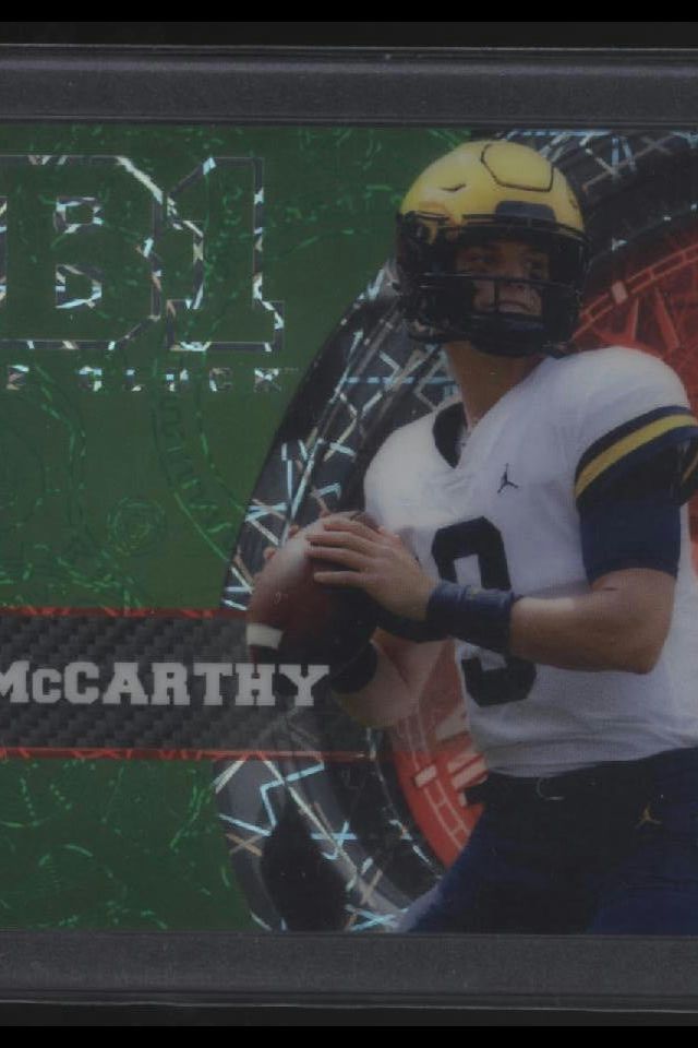2023 Wild Card QB1 On the Clock Excusive - Green #OCW-JM1 JJ McCarthy #/8