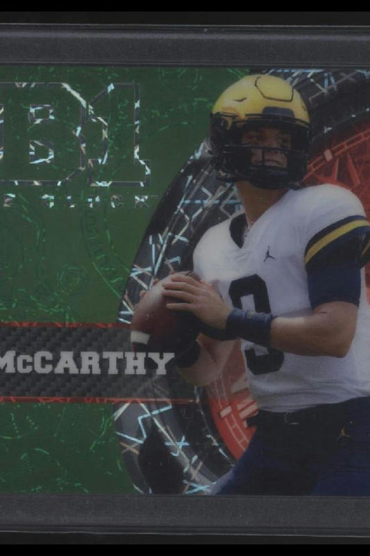2023 Wild Card QB1 On the Clock Excusive - Green #OCW-JM1 JJ McCarthy #/8