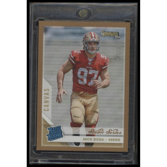 2019 Donruss #318 Nick Bosa Rated Rookies Canvas Studio Series #/100