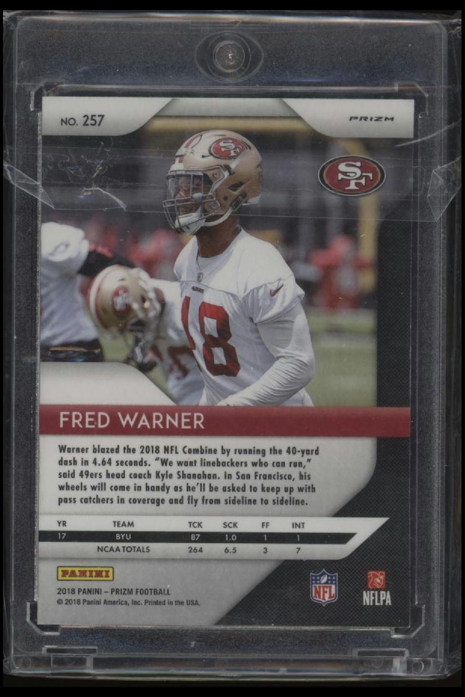 2018 Panini Prizm #257 Fred Warner Prizm Lazer