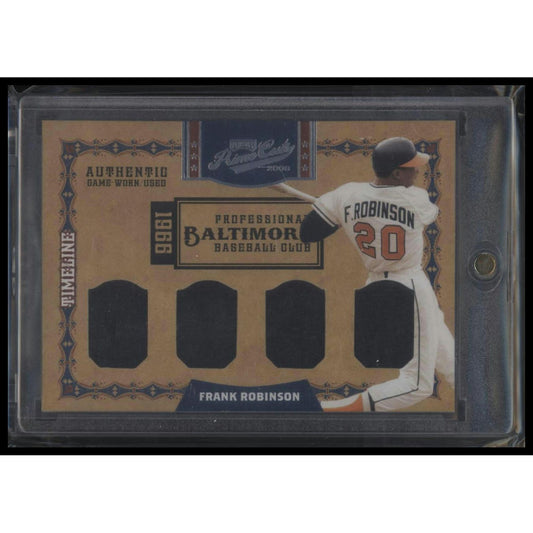 2008 Playoff Prime Cuts #8 Frank Robinson Timeline Materials Quads #/5