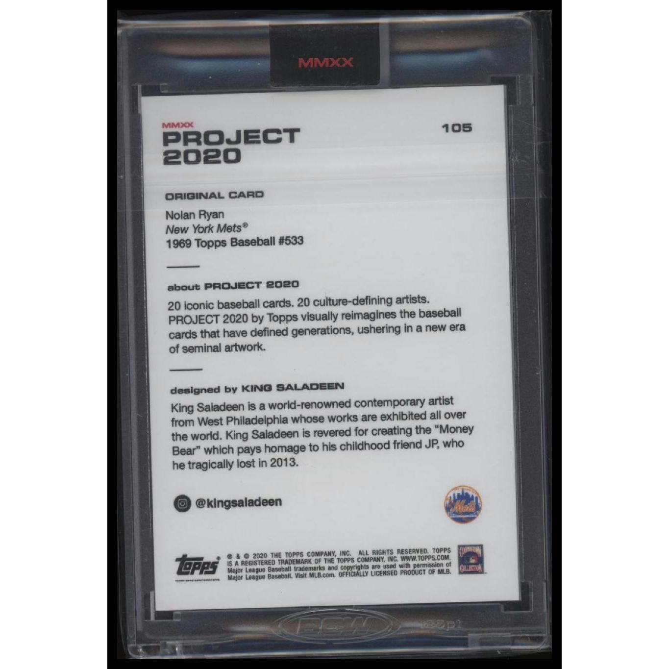 2020 Topps Project 2020 #105 Nolan Ryan