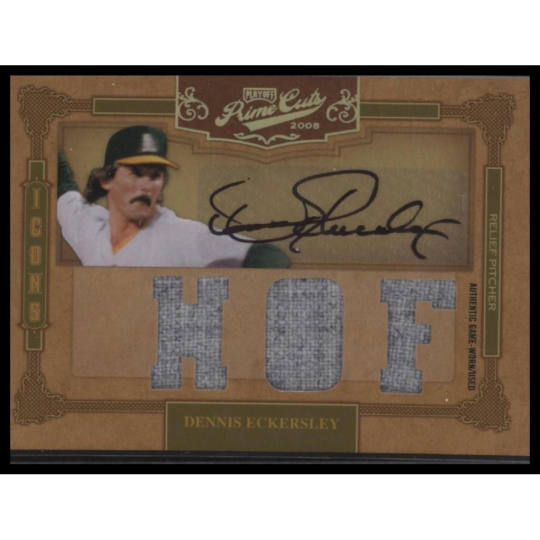 2008 Playoff Prime Cuts #28 Dennis Eckersley Icons Signature Materials HOF #/9
