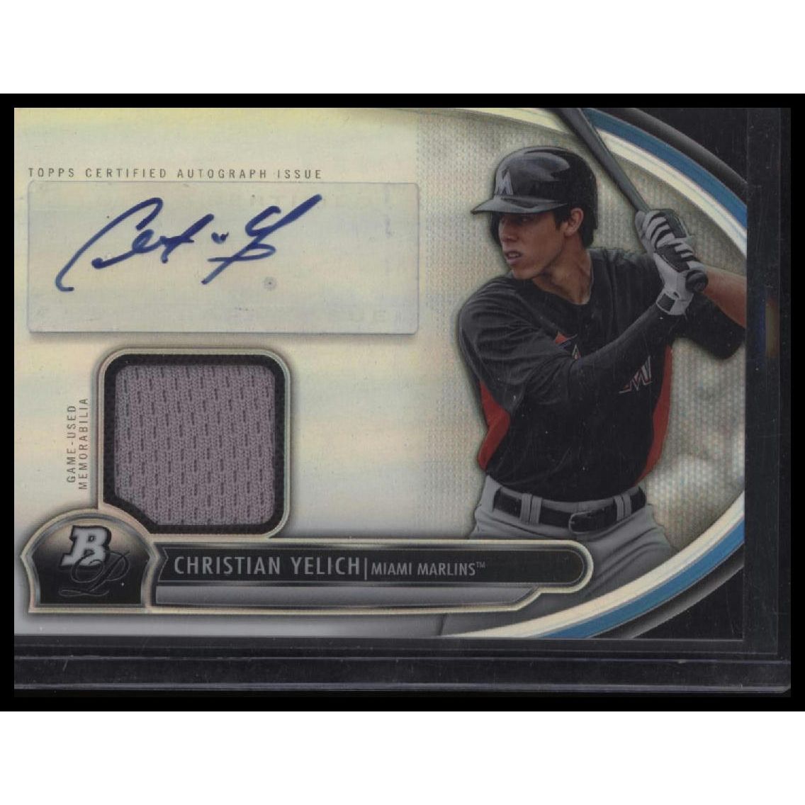 2013 Bowman Platinum #AR-CY Christian Yelich Relic Autographs