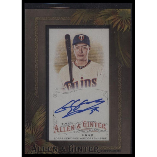 2016 Topps Allen & Ginter #AGA-BHP Byung-Ho Park Framed Mini Baseball Autographs
