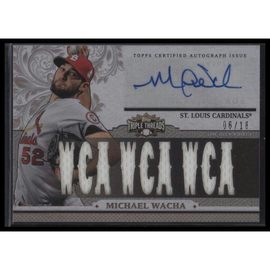 2014 Topps Triple Threads #TTAR-MW1 Michael Wacha Relic Autographs #/18