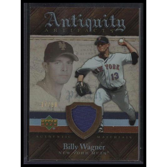 2007 Upper Deck Artifacts #AA-BW Billy Wagner Antiquity Artifacts Patch #/50