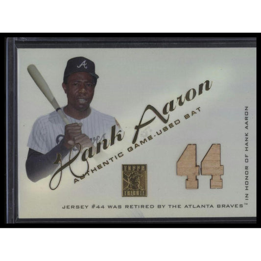 2001 Topps Tribute #RBHA Hank Aaron Game Bat Relics