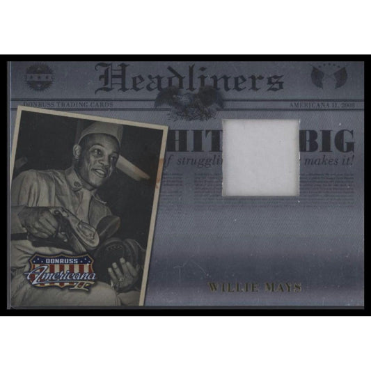 Willie Mays 2008 Donruss Americana II Headliners Patch Relic #H-5 /100