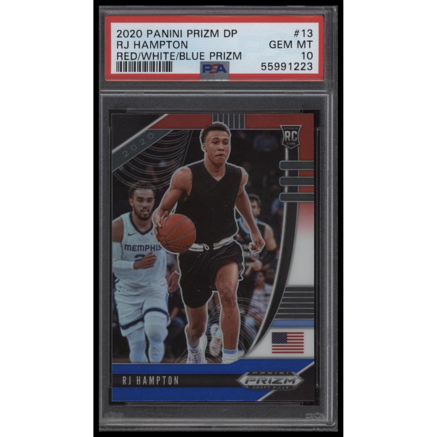 2020 Panini Prizm Draft Picks #13 Rj Hampton Red/White/Blue Prizm PSA 10