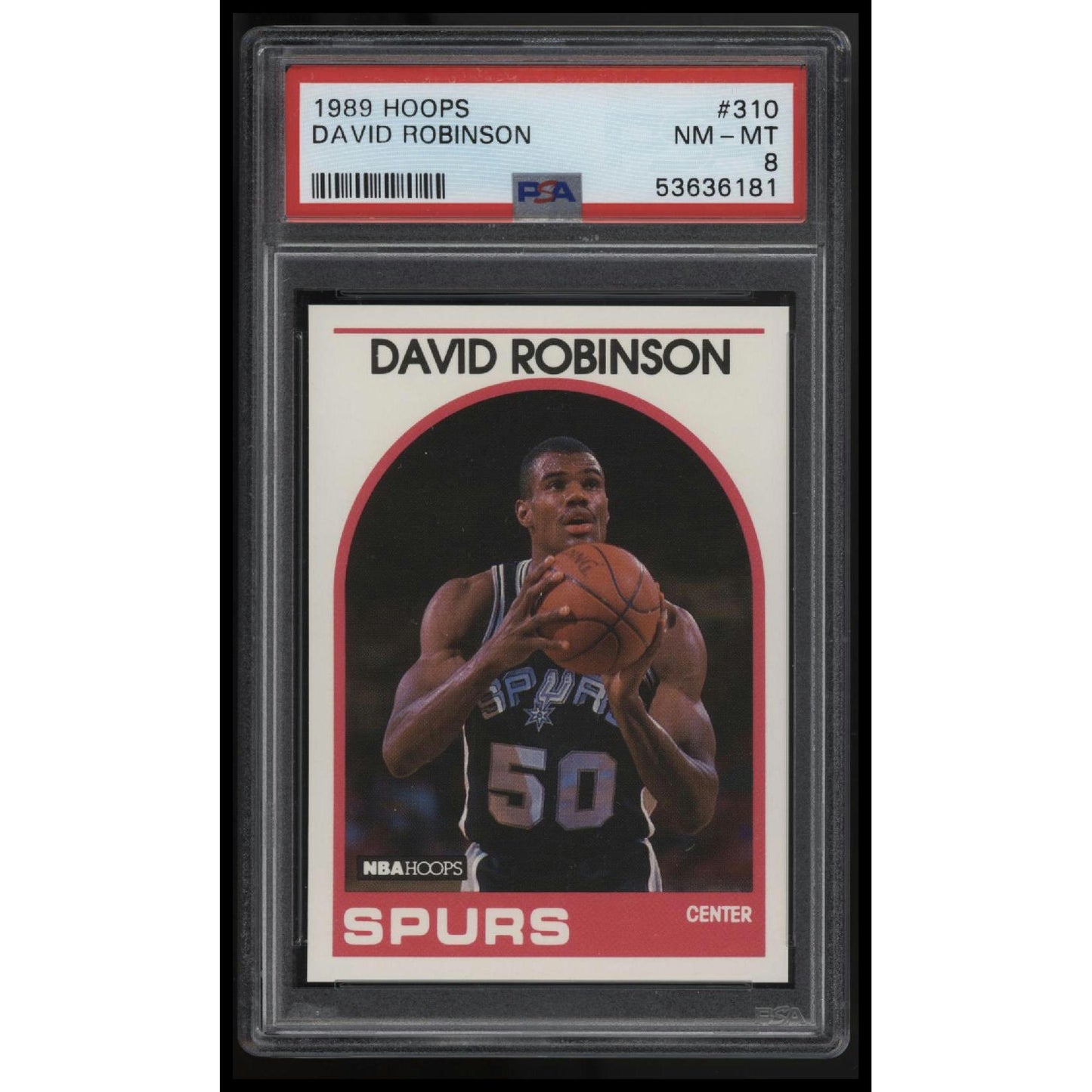 1989 Hoops #310 David Robinson PSA 8