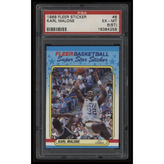 1988 Fleer Sticker #8 Karl Malone PSA 6