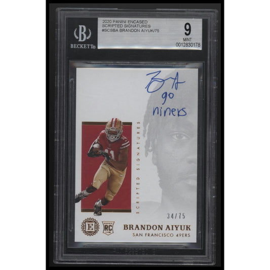 2020 Panini Encased #SCS-BA Brandon Aiyuk Scripted Signatures BGS 9 #/75
