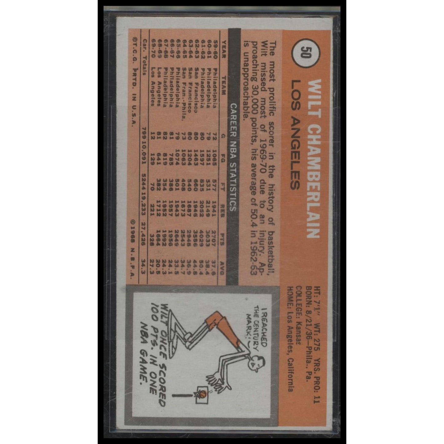 1970-71 Topps #50 Wilt Chamberlain