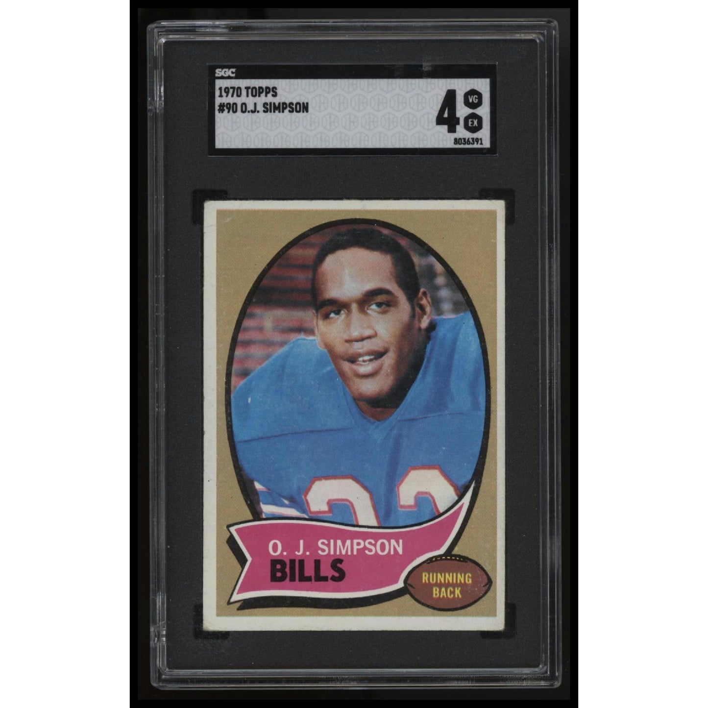 1970 Topps #90 O.J. Simpson SGC 4