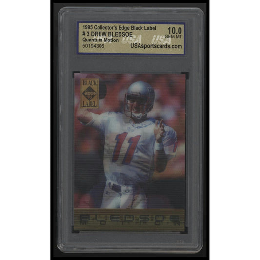 1995 Collector's Edge #3 Drew Bledsoe Black Label Quantum Motion Promos USA 10
