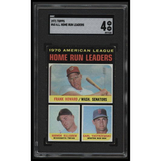 1971 Topps #65 1970 American League Home Run Leaders SGC 4