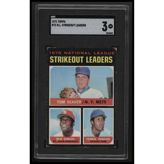 1971 Topps #72 1970 National League Strikeout Leaders LL SGC 3