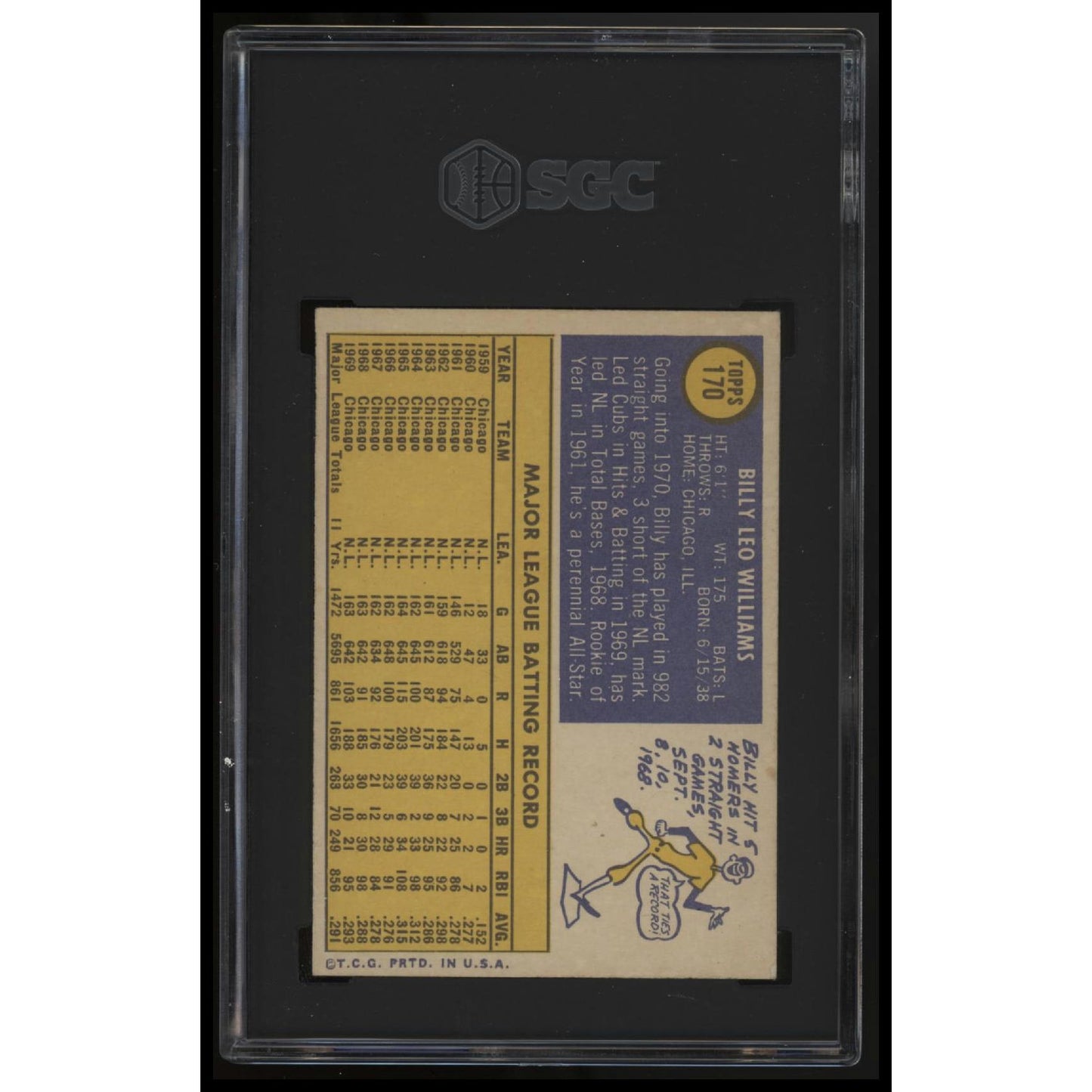 1970 Topps #170 Billy Williams SGC 5.5