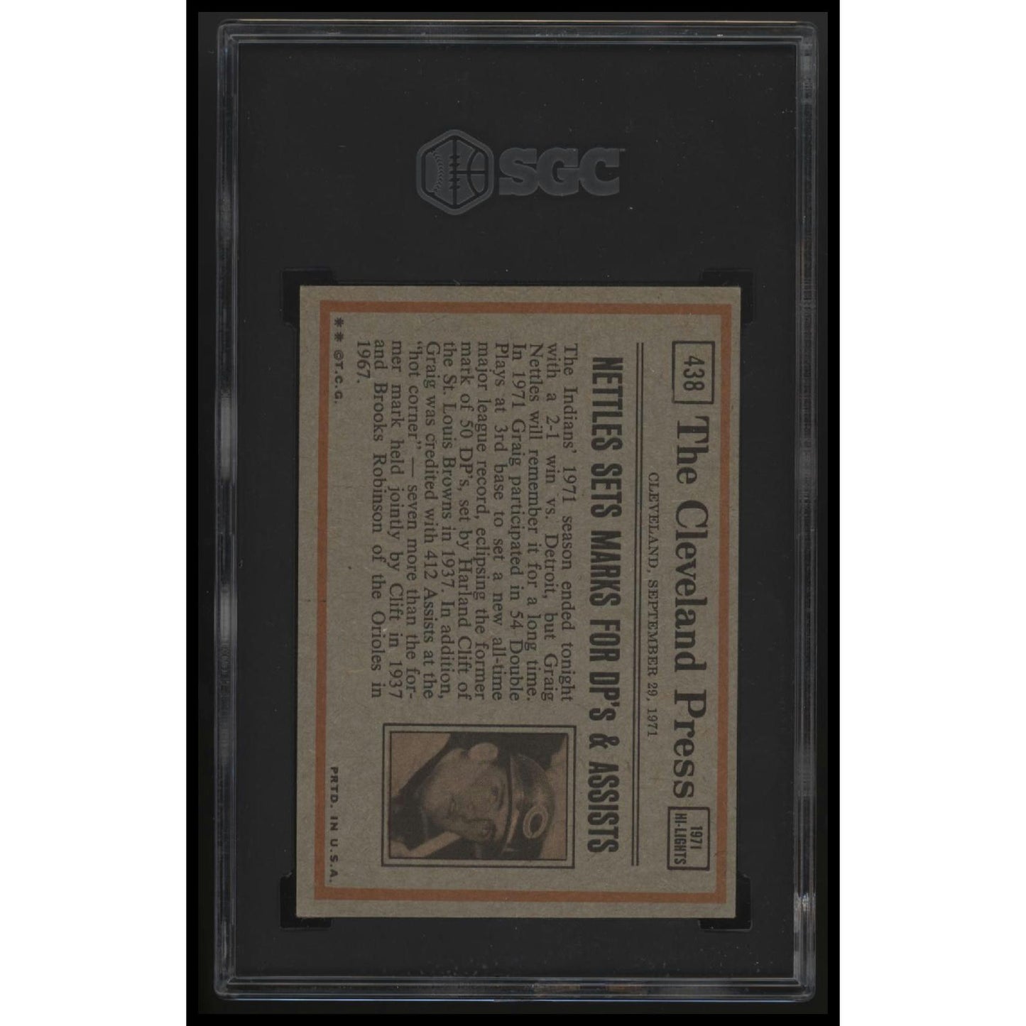 1972 Topps #438 Maury Wills SGC 5