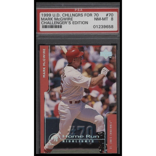 1999 Upper Deck Challengers For 70 #70 Mark Mcgwire Challengers Edition PSA 8