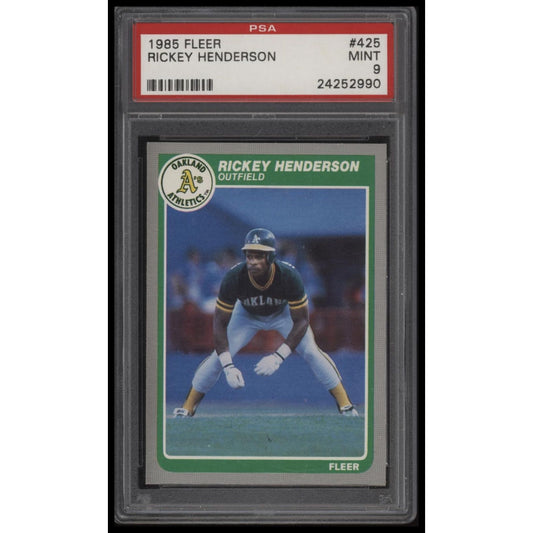 1985 Fleer #425 Rickey Henderson PSA 9