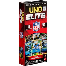 UNO Elite NFL Booster Set Plus With 40 Elite Action Cards, 2025 Core Edition (Players May Vary)